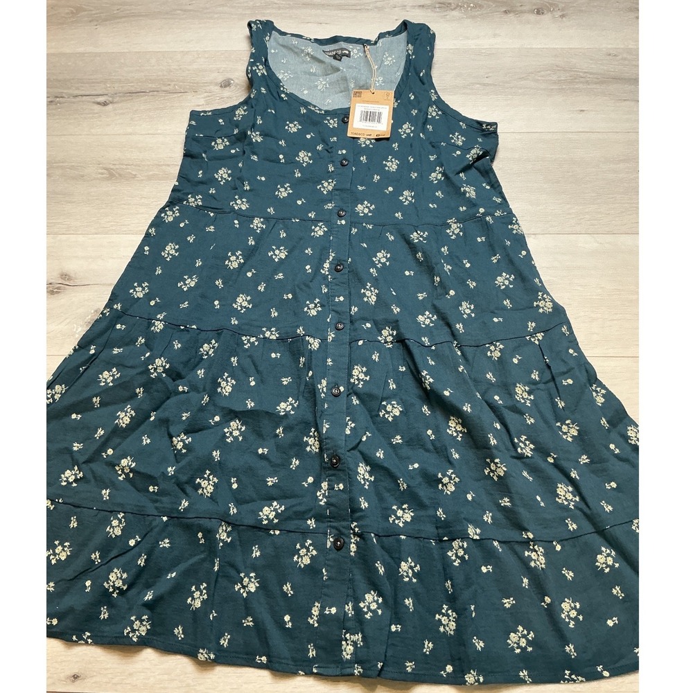 Toad & Co Manzana Tiered Tank Dress Midnight Print Medium New With Tags - Picture 2 of 5
